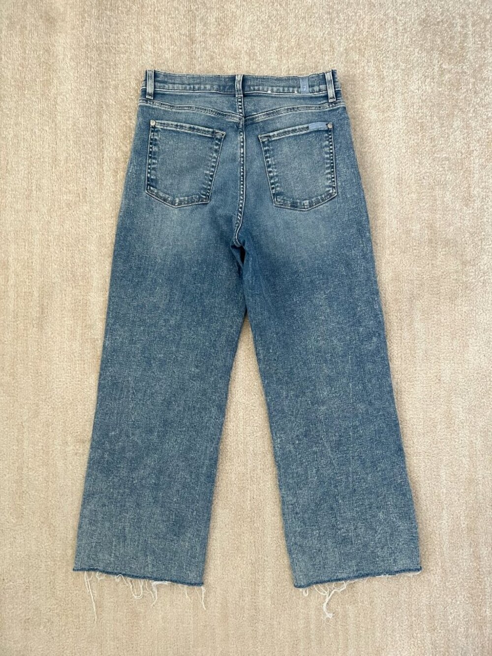 7 For All Mankind Cropped Alexa Blue Jeans 28 - Picture 4 of 12